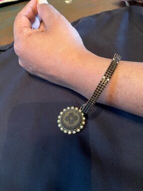 Louis Vuitton Brown and Gold Round Charm Bracelet Watch